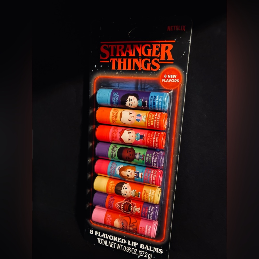 Stranger Things LIMITED EDITION 8 Pack Flavored Lip Balms Brand New & Sealed!